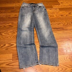 Judy Blue Distressed Light Blue Dad Jeans
